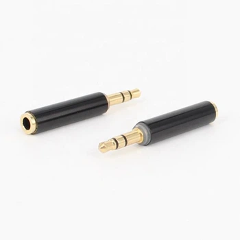 Перехідник аудіо Lucom Jack 3.5mm 4pin-3.5mm 3pin F/M адаптер Gold чорний(62.09.8245)