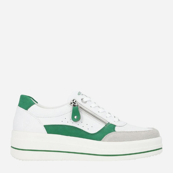 Sneakersy damskie skórzane Remonte REMD1C00-80 39 Biały/Zielony (4061811756964)
