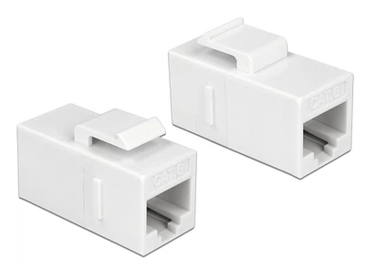 Перехідник мережевий Lucom RJ45 UTP6 F/F Keystone 1:1 Gold білий(62.09.8130)