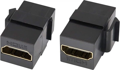 Перехідник відео Lucom HDMI F/F (Keystone) адаптер v2.0 4K@60Hz прямий чорний(62.09.8361)