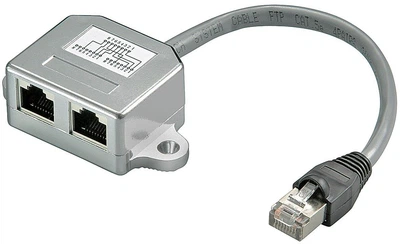 Перехідник мережевий Goobay RJ45 FTP5e 1x2 M/F 0.15m 2xEthernet по 1 кабелю сірий(75.06.8908)