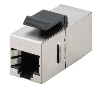 Перехідник мережевий Lucom RJ45 STP6 F/F Keystone Compact Metal Gold срібний(62.09.8129)