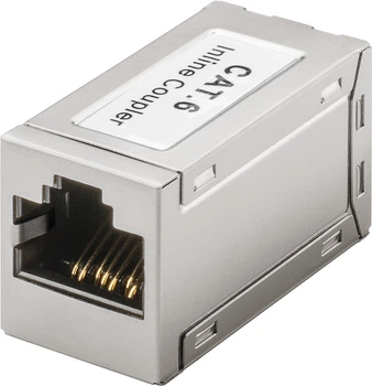 Перехідник мережевий Goobay RJ45 UTP6 F/F адаптер Coupler Metal Gold PoE+ металік(75.01.5217)