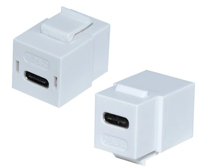 Перехідник обладнання Lucom USB Type-C F/F (адаптер) (USB3.0) 5Gbps Keystone білий(62.09.8132)