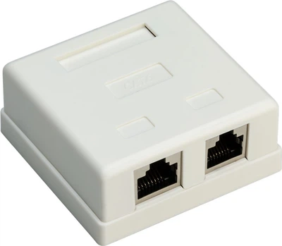 Розетка мережева Goobay RJ45 STP6 2x2 (розетка) зовнішня LSA Punch down AWG22-24 білий(75.07.7635)
