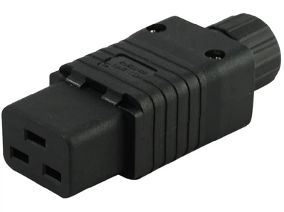 Роз'єм Lucom IEC(C19)-конектор кабельний 3x2.5mm OD=10mm чорний(62.08.3768)