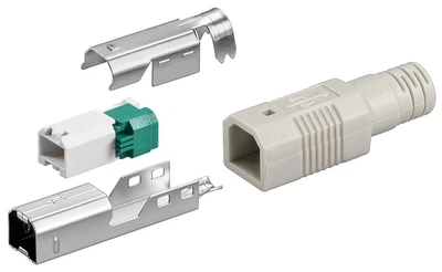 Роз'єм Goobay USB2.0 B-конектор /M (набір для монтажу) під пайку сірий(75.01.2036)