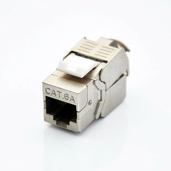 Роз'єм Lucom RJ45 STP6a-конектор /F Keystone AWG22-26 LSA PoE+ срібний(62.09.8116)