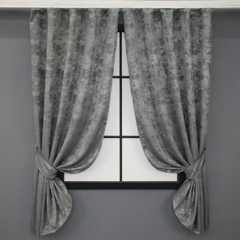 Комплект коротких штор VR-Textil Жаккард Sultan YL № 1212ш Серый 130х170 см 2 шт (35-0072)