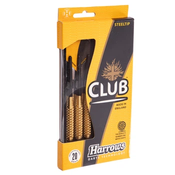 Дротики для игры в дартс цилиндрические меткие Harrows CLUB (сталь, латунь, 3шт,+3хвост,+3опер) (B101)