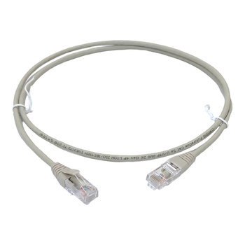 Патч-корд кат. 5е, 26AWG, RJ45-RJ45, сірий, 1м, U-UTP, LSZH, Corning