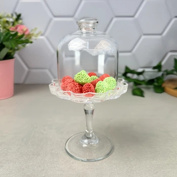 Невелике скляне блюдо з купольною кришкою Pasabahce Patisserie