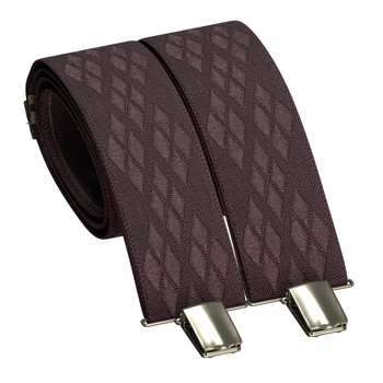 Подтяжки Bow Tie House мужские галстучные Pecan Brown в ромбик 10503L