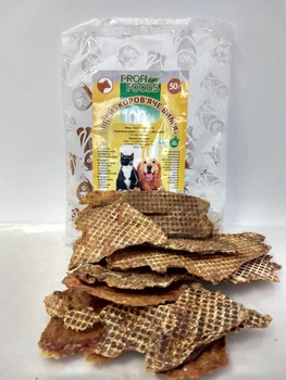 Ласощі ProfiFoods Чіпси з яловичого вим'я Для собак і кішок 50 гр