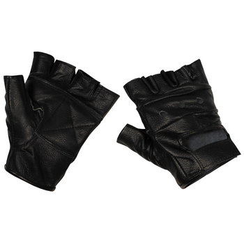 Беспалые кожаные перчатки MFH «Deluxe» Black, S
