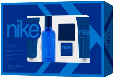 Набір для чоловіків Nike Man Viral Blue Туалетна вода 100 мл + Гель для душу 75 мл + Туалетна вода 30 мл + Гель після гоління 75 мл (8414135040190)