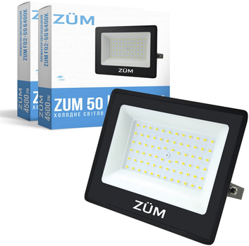 Набір 2 шт прожектор LED 50W Євросвіт ZUM F02-50 6400K
