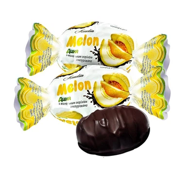 Конфеты Amelia "Дыня "Melon" с грецким орехом в шоколаде " 1.0 кг