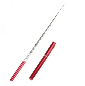 Портативная телескопическая мини удочка с катушкой Fishing Rod Pen Clefers 7376 Красная