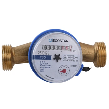 Лічильник холодної води ECOSTAR DN20 3/4″ без штуцера L110 EC 4,0