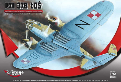 Модель для склеювання Mirage PZL-37B Łoś Samolot Bombowy 1:48 (5901461481320)
