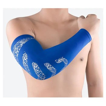 Компресійний рукав еластичний бандаж для волейболу, танців, гімнастики, йоги LVR 001 XL 42x29x19 см Blue (16024)
