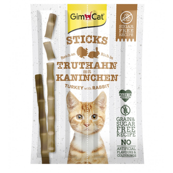 Мясные палочки GimCat для кошек, индейка и кролик, 4 шт 420905/530