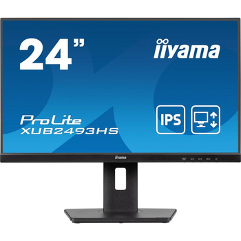 23.8" 16:9 IPS РК монітор, 1920х1080, 0,5 мс (MPRT), 100 Гц, Adaptive Sync, 1xHDMI 1.4/1xDP 1.2, HA IIYAMA (XUB2493HS-B6)