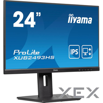 23.8" 16:9 IPS РК монітор, 1920х1080, 0,5 мс (MPRT), 100 Гц, Adaptive Sync, 1xHDMI 1.4/1xDP 1.2, HA IIYAMA (XUB2493HS-B6)