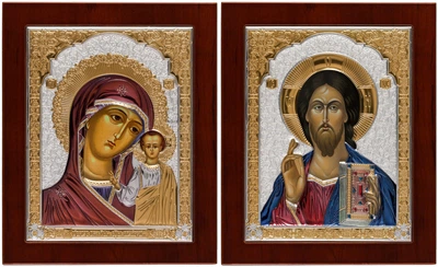 Ікона срібна Ekklesia Вінчальна пара (17,8x21,9 см.) (6687/3WMCO + 6690/3WMCO)