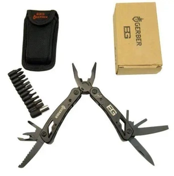 Мультитул плаcкoгубцi GERBER BEAR GRYLLS 10 в 1 з набором универсальный многофункциональный делая его удобным для ношения с собой в походы, поездки и приключения на природе AI