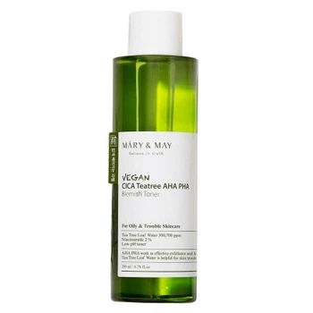 Тонер для обличчя Mary&May Vegan CICA Tea Tree AHA PHA Toner із чайним деревом, 200 мл