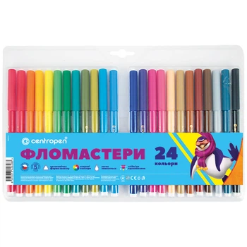 Фломастери 24 кольори Centropen 7550/24 ТП