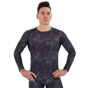 Рашгард чоловічий з довгим рукавом Domino 210-9 розмір S (160-165см) Black-Dark Grey