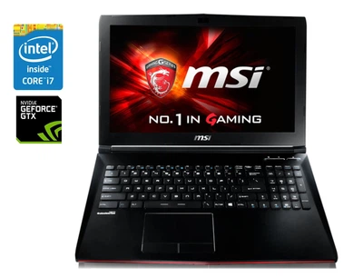 Игровой ноутбук MSI MegaBook GP62 / 15.6" (1920x1080) TN / Intel Core i7-7700HQ (4 (8) ядра по 2.8 - 3.8 GHz) / 16 GB DDR4 / 128 GB SSD + 1000 GB HDD / nVidia GeForce GTX 1060, 3 GB GDDR5, 192-bit / WebCam б/у