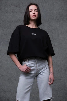 Жіноча Оверсайз Футболка З Принтом Without Vintage L/XL Black