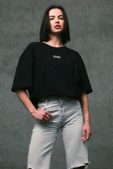 Жіноча Оверсайз Футболка З Принтом Without Dollar 2XL/3XL Black