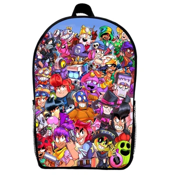 Рюкзак Бравл Старс детский (Gear bag Brawl Stars mini 011) черный, 29 х 21 х 9 см