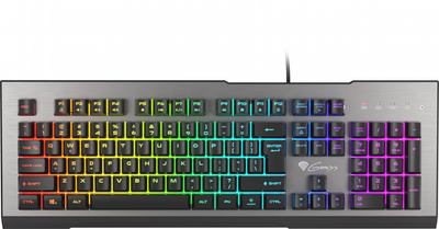Клавіатура дротова Genesis Rhod 500 RGB USB Silver/Black (NKG-1617)