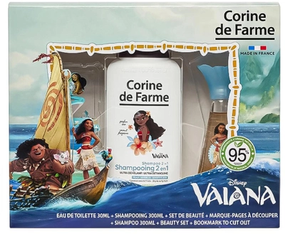 Zestaw dla dzieci Disney Corine De Farme Vaiana Woda toaletowa 30 ml + Żel pod prysznic 2-w-1 300 ml + Spinki do włosów 2 szt + Bransoletka (3468080965195)