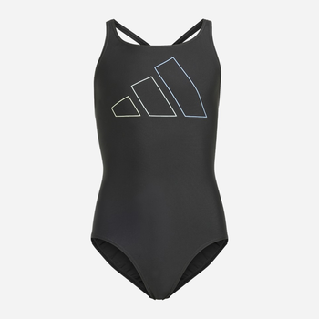 Дитячий суцільний купальник для дівчинки Adidas Big Bars Suit G IL7276 104 Чорний (4067887687355)