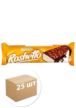 Вафельний батончик (milk) ВКФ ТМ "Roshetto" 34г упаковка 25шт (87854)