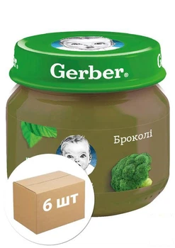 Пюре GERBER "Брокколи", 80г уп 6 шт (88113)
