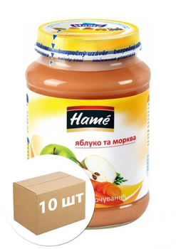 Пюре Hame фруктове яблуко та морква 10х190 г (90647)