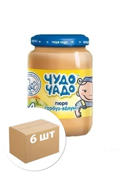 Пюре з гарбуза та яблук з цукром ТМ "Чудо-чадо" 0.17 кг упаковка 6 шт (93481)
