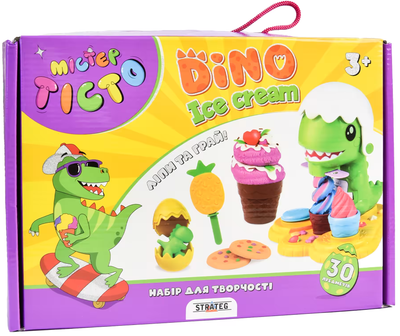 Набір для творчості Strateg Містер тісто Dino Ice Cream українською мовою (41024)(4823113864484)