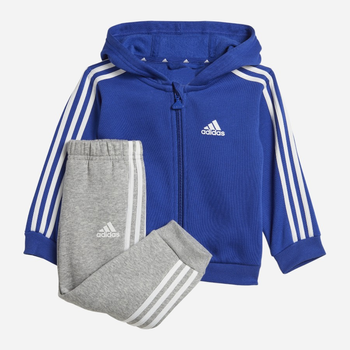 Komplet sportowy (bluza rozpinana + spodnie) chłopięcy Adidas I 3S Fz Fl Jog IB4763 98 Niebieski/Szary (4066762269099)