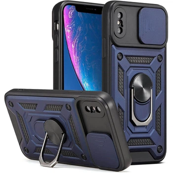 Чехол Epik Camshield Serge Ring ударопрочный для Apple iPhone X / XS (5.8") Синий