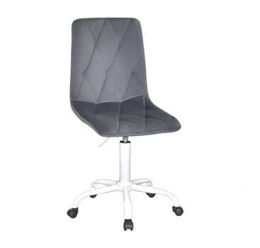 Стілець на білій опорі на колесах Onder Metal MELVIN Б-Т сірий 260 WT - OFFICE