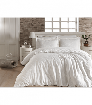 Комплект постельного белья Satin Cotton First Choice - First Choice - S-291 CARMINA WHITE - Евро - Белый